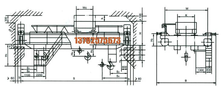雙梁橋式起重機(jī)結(jié)構(gòu)圖